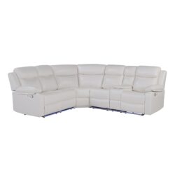 Right Arm Facing Sectional Sofa With Recline And Storage - White