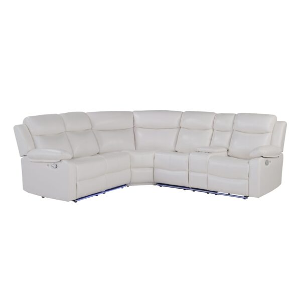 Right Arm Facing Sectional Sofa With Recline And Storage - White