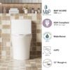Elegant One Piece Toilet With Tornado Dual Flush, Siphonic S Trap 12", Soft Close Seat, Dual Flush, Ada Height, Glossy - Gloss White - Image 13