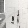 12" Ceiling Mount Shower System With Waterfall Tub Spout And Rough In Valve - Matte Black - Image 5