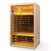 Low Emf 2 Person Wide Space Hemlock, Double Doors Great Glass Luxury Indoor Far Infrared Sauna Room - Natural Wood - Image 6