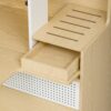 Furniture Style Multi Use Natural Cat Litter Box House With Flip Down Door - Natural - Image 7