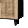 Elegant 4 Door Rattan Decorative Storage Cabinet, Functional And Stylish, 62.20" - Black - Image 9