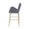 Velvet Fabric Counter Height Bar Stools (Set of 2) With Legs And Footrests, 28.75" - Gray - Image 10