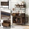 Furniture Style 2 In 1 Pet Friendly Dog Crate Composite Desk Hutch - Rustic Brown - Image 9