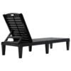 Outdoor Chaise Lounges (Set of 2) With Adjustable Backrest Polypropylene Resin For Patio, Poolside Or Beach - Black - Image 15
