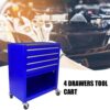 4 Drawers Multifunctional Tool Cart With Wheels - Blue - Image 22
