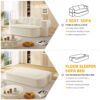 2 In 1 Foldable Sofa Plush Corduroy Sofa Convertible Floor Sofa Bed Deep Seating With Multi Functional Blanket Suitable For Living Rooms - Beige - Image 16