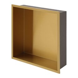 12" X 12" Stainless Steel Shower Niche With Seamless Design For Bathroom Storage - Gold