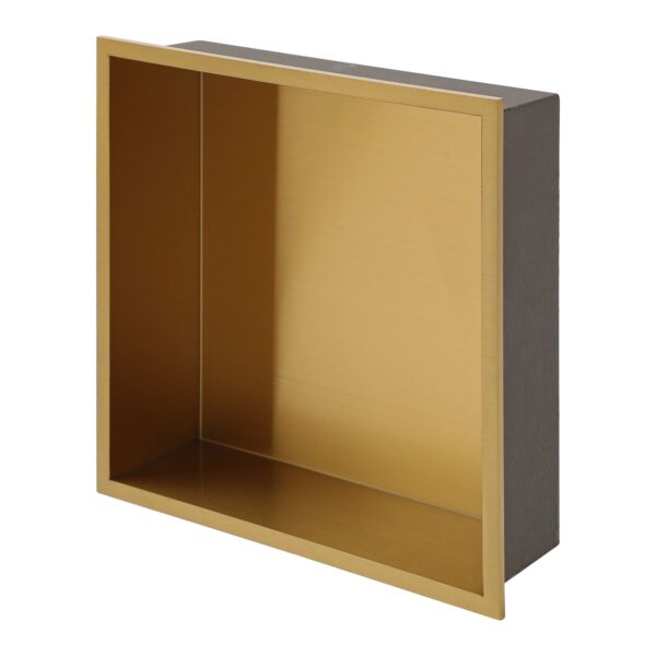 12" X 12" Stainless Steel Shower Niche With Seamless Design For Bathroom Storage - Gold