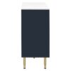 Modern Sideboard Buffet Cabinet Marble Sticker Tabletop And Amber-Yellow Tempered Glass Doors With Gold Metal Legs & Handles - Navy Blue - Image 12