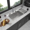Drop In Kitchen Sink 16 Gauge Stainless Steel Single Bowl Topmount Basin - Black - Image 4