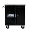 Movable Lockable Double Door Partition With Lock Multi Functional Hardware Storage Tool Car Auto Repair Locker - Black / Blue - Image 9