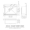 25" Drop In Kitchen Sink Stainless Steel 16 Gauge Workstation Single Bowl - White - Image 3