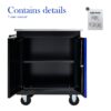 Movable Lockable Double Door Partition With Lock Multi Functional Hardware Storage Tool Car Auto Repair Locker - Black / Blue - Image 4