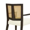 Mid Century Modern Arm Dining Chair (Set of 2) With Rattan Backrest - Beige / Dark Brown - Image 11