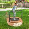 Monkey Children's Trampoline Happy Expression Outdoor / Indoor Dual Use, Foldable Iron Tube - Yellow / Black - Image 6