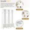 Modern Large Storage Hall Tree With Bench, Luxurious Coat Rack With 6 Hooks And Legs For Entryway, Living Room - White / Gold - Image 5
