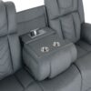 Raize - 3 Piece Power Living Room Set With Storage Console And Cup Holders - Gray - Image 8