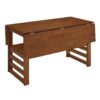 5 Piece Extendable Wood Square Dining Table Set With 2 Drop Leaves, Compact Storage Shelf Kitchen Table Set With Upholstered Chairs For 4 - Brown - Image 11