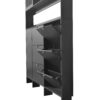 Multifunctional Tipping Bucket Shoe Cabinet With Storage Shelf & 6 Flip Drawers, Large Hall Tree With Tempered Glass Doors, Foyer Cabinet With 4 Hooks For Hallway - Black - Image 16