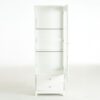 Modern Upholstered Glass Display Cabinet With Adjustable LED Light - White - Image 9