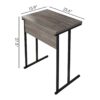 Mona - Rustic Wood Top And Metal Base TV Tray With Water And Heat Resistance - Gray - Image 3