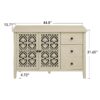 Hollowed Out Cabinet With 2 Door 3 Drawers, American Furniture, Suitable For Bedroom, Living Room, Study - Natural - Image 3