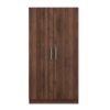 2 Door Wooden Wardrobe Armoire With 3 Storage Shelves - Brown - Image 9