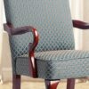 Delaney - Elegant Gooseneck Arm Chair With High Back Jacquard Fabric - Blue - Image 6