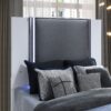 Moon - Smooth Queen 5 Pieces Bedroom Set With LED Accent Lighting And Marble Highlights - White - Image 10