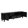 Modern TV Stand For TVs Up To 80", Entertainment Center With Open Compartment, TV Storage Cabinet With 2 Drawers, 2 Cabinets And 5 Solid Legs For Living Room - Black - Image 11