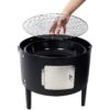 Heavy Duty Round Bbq Grill 17" Steel Charcoal Smoker For Outdoor Cooking - Black - Image 11