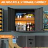 Metal Wall Mounted Tool Storage Cabinet With 2 Locking Doors, Adjustable Shelf, And Drawer - Black - Image 7