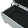 Elegant Ottoman Storage Bench With Recessed Support Hinge, Rivet Trim Linen - Gray - Image 7