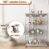 Modern Display Cabinet With LED Lights, Tempered Glass 2 Door Storage Case With 3 Shelves For Living Room - Transparent - Image 16