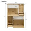 Furniture Style Multi Use Natural Cat Litter Box House With Flip Down Door - Natural - Image 3