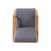 Patio Lounge Chair, Outdoor Club Chair - Dark Gray / Teak - Image 9