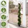 Artificial Outdoor UV Resistant Plastic Boxwood Topiary Spiral Tree (Set of 2) - Green - Image 5