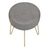 Ottoman, Pouf, Footrest, Foot Stool, Round Gold Metal Legs, Contemporary, Modern - Gray - Image 4