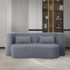 2 In 1 Convertible Sofa Bed, Full Size Folding Loveseat Couch With Soft Teddy Fabric, Floor Sofa Mattress With 2 Pillows, Space Saving Futon For Small Living Room, Dorm - Gray - Image 4