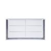 Moon - Smooth Queen 5 Pieces Bedroom Set With LED Accent Lighting And Marble Highlights - White - Image 4