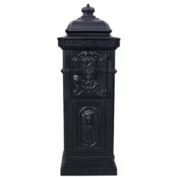 Mailboxs Residential Large Capacity Letter Box Aluminum Outdoor Rainproof Postbox Statue - Black