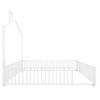 Full Size Metal House Platform Bed With Guardrail And Chimney - White - Image 9