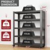 Heavy Duty 5 Tier Adjustable Metal Shelving Unit With Pegboard And Wheels For Multipurpose Storage - Black - Image 12