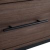 Modern Style Tall Display Cabinet With LED Lighting, Tempered Glass Door, 2 Drawers - Black / Dark Walnut - Image 12