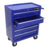 5 Drawers Multifunctional Tool Cart With Wheels - Blue - Image 4