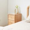 Free-Standing Corner Storage Cabinet For Living Room, Three Drawers - Solid Oak - Image 4