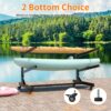 Heavy Duty Freestanding Kayak Storage Rack With Adjustable Stand And Lockable Wheels, Metal - White - Image 7
