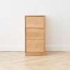Free-Standing Corner Storage Cabinet For Living Room, Three Drawers - Solid Oak - Image 2